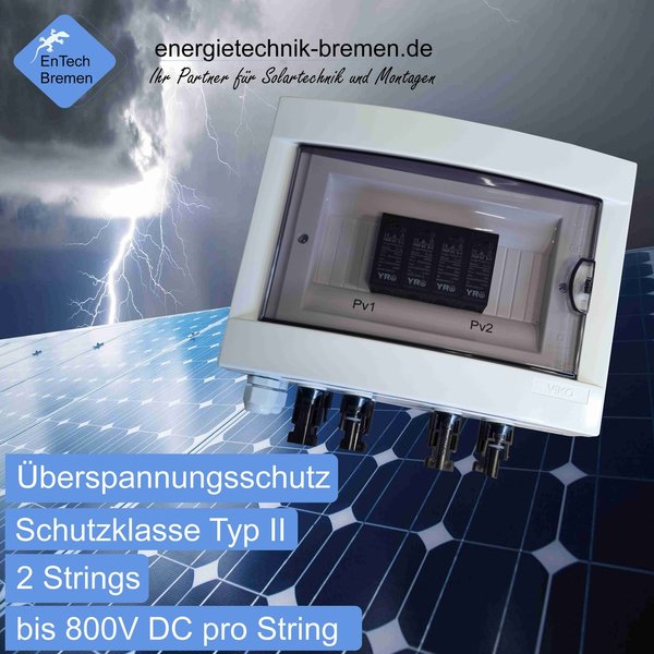 Solar / PV - Überspannungsschutz - GAK-  einfach - 2 Strings - DC 800V pro String - Typ II